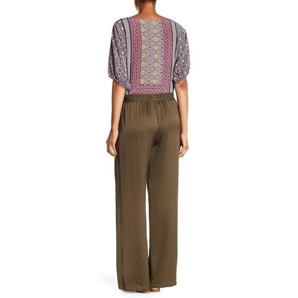 💕TRINA TURK💕 Adonia Wide-Leg Palazzo Pants Olive Green Large L NWT - Picture 3 of 8